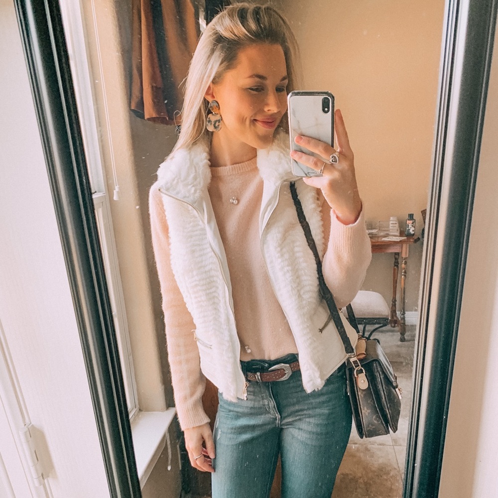 Gi sono by cavalini faux fur vest ivory